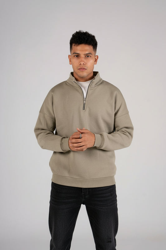 Zipper Melton Sweatshirt - سويت شيرت ميلتون بسحاب
