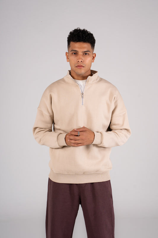 Zipper Melton Sweatshirt سويت شيرت مبطن ميلتون ربع سوسته