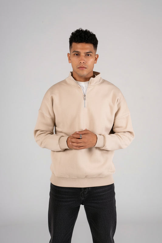 Zipper Melton Sweatshirt - سويت شيرت ميلتون بسحاب