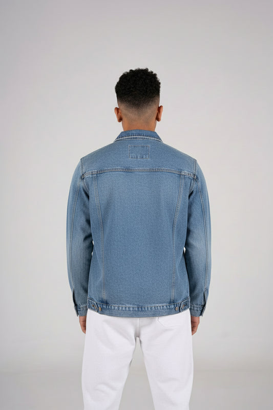 Front Pocket Denim Jacket - جاكيت جينز بجيوب أمامية