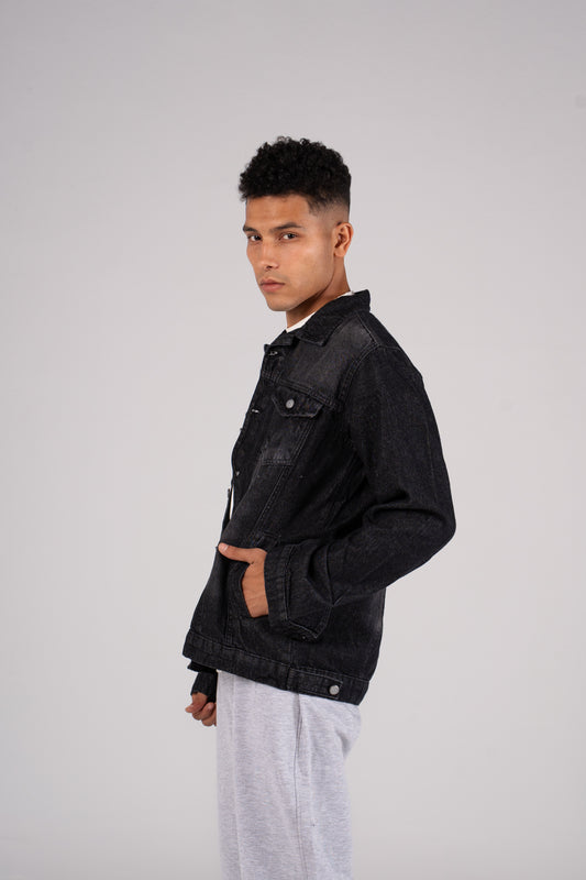 Front Pocket Denim Jacket- جاكيت جينز بجيب امامي