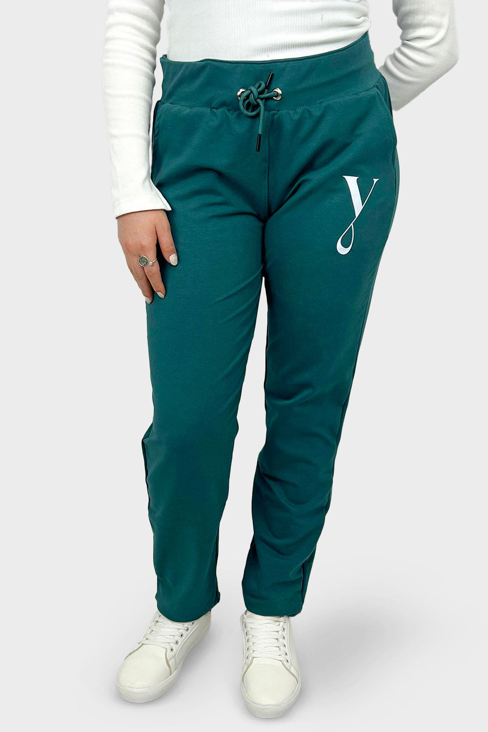 Petrol Elastic Waist & Side Pockets Sweatpants