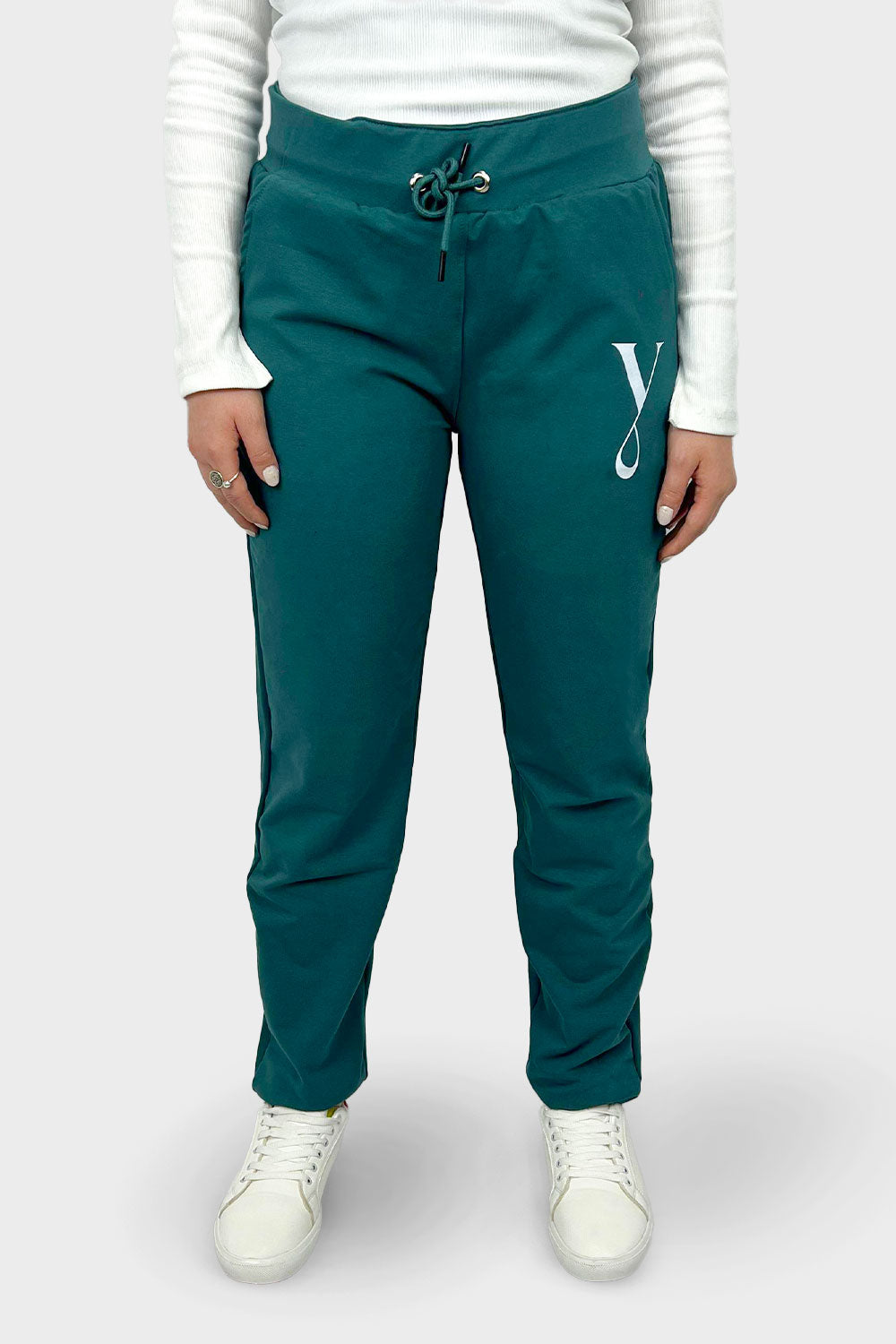 Petrol Elastic Waist & Side Pockets Sweatpants