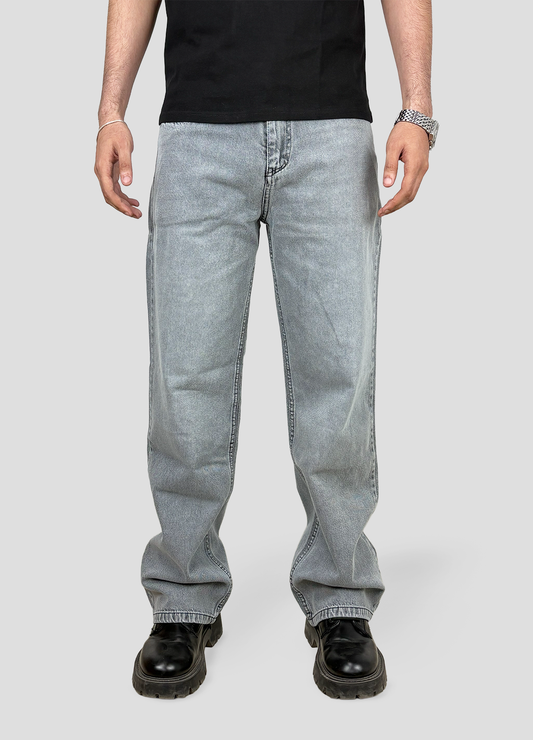 Gray Baggy Fit Denim, 100% Cotton