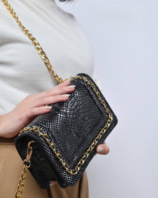 Black Lazar Crossbody Bag