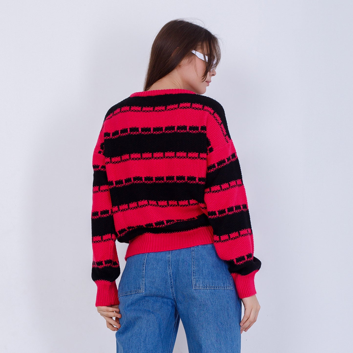 Fuchsia Round Neck Knitted Pullover