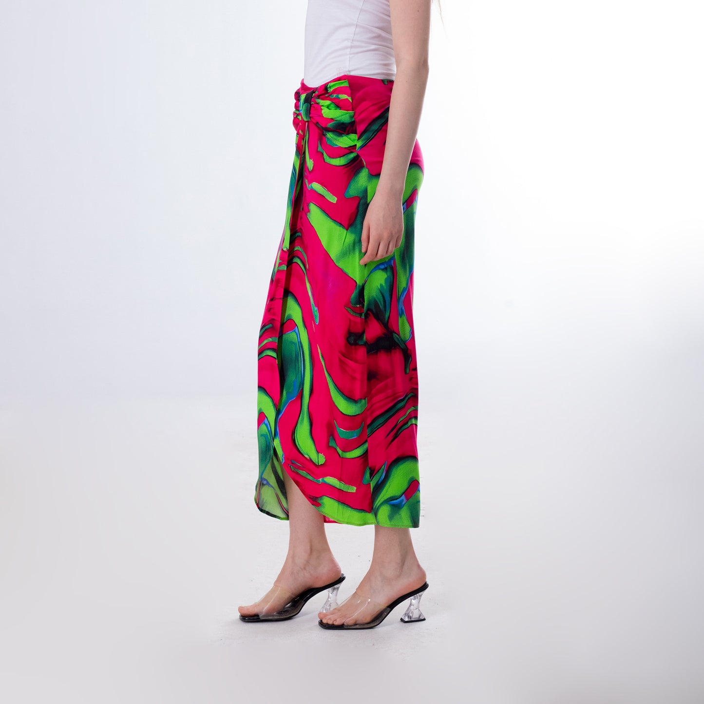 Watermelon Colorful Summer Skirt - تنورة صيفية ملونة بلون البطيخ
