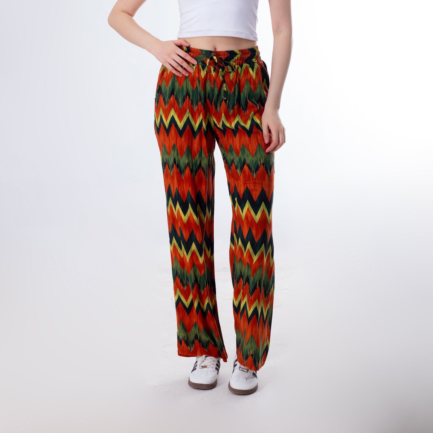 Havana Zigzag Print Pants - بنطال هافانا بطبعة متعرجة