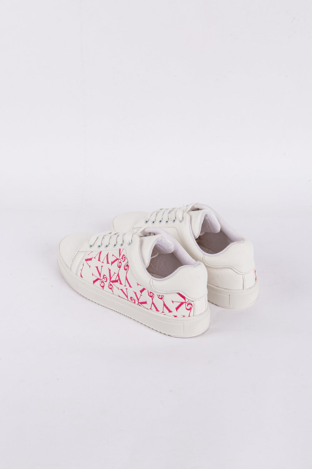 White Embroidered Side Sneakers