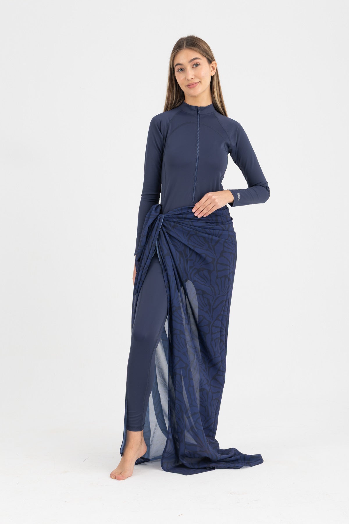 Sapphire Blue Chiffon Wrap Skirt