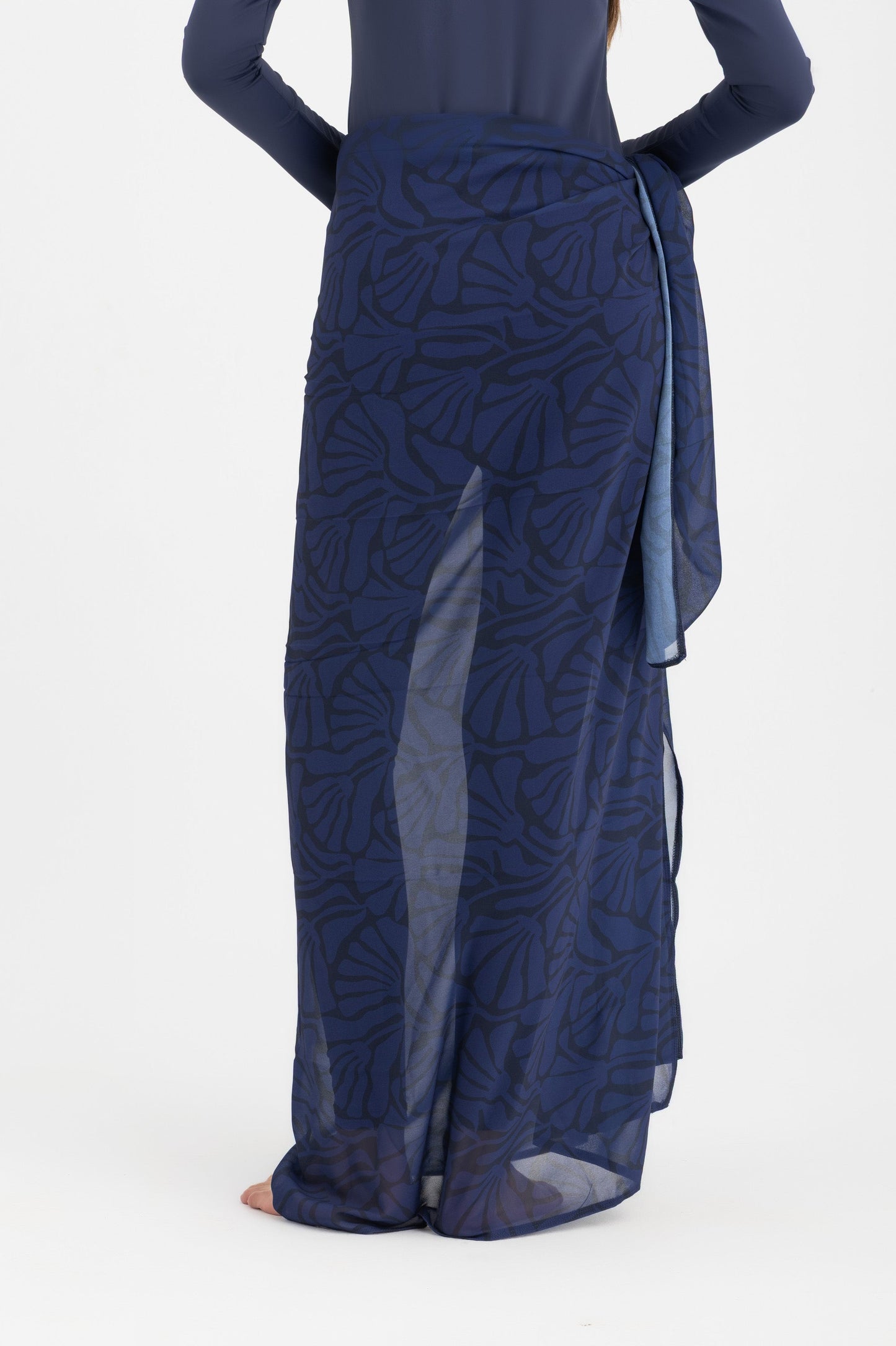 Sapphire Blue Chiffon Wrap Skirt