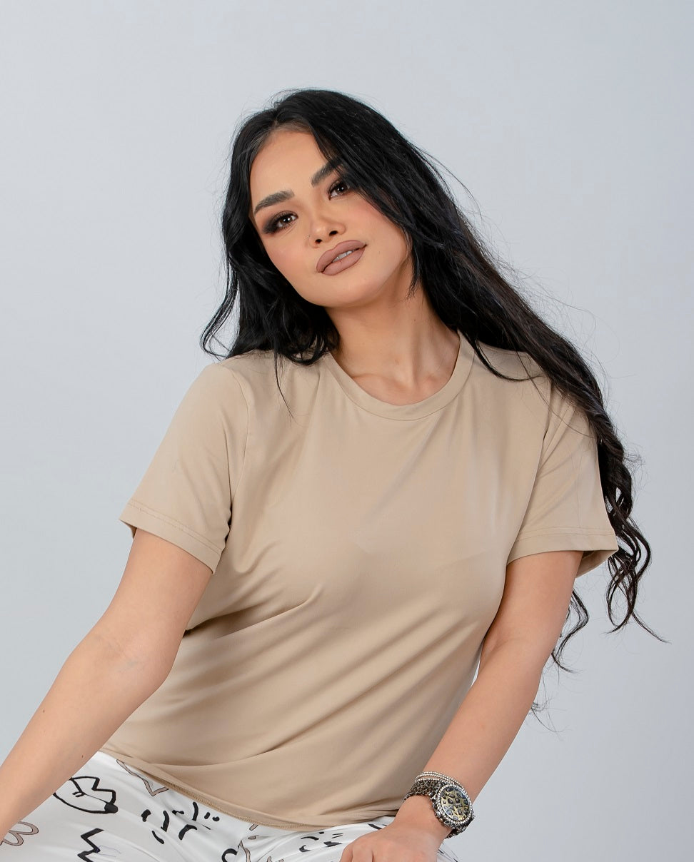 Light Coffee Plain Basic T-Shirt