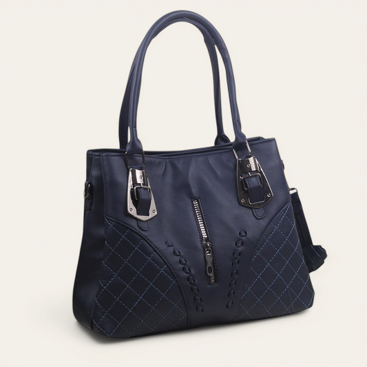 Navy Classic Handbag with Extra Strap