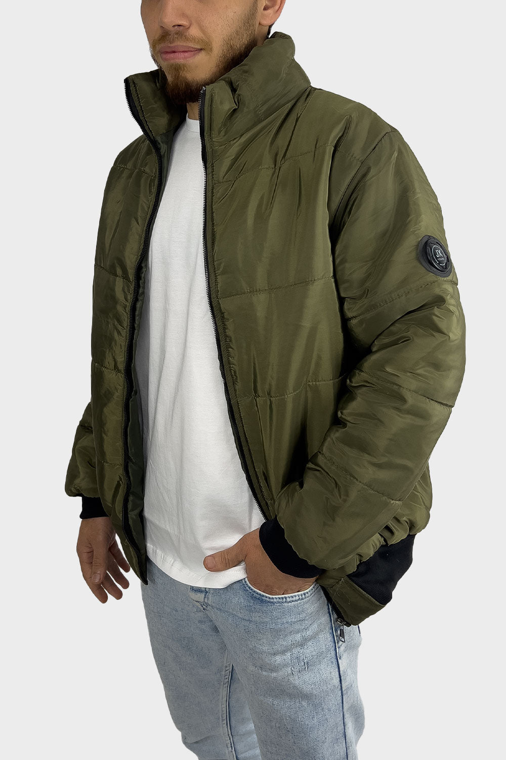 Olive Waterproof Puffer Men Jacket