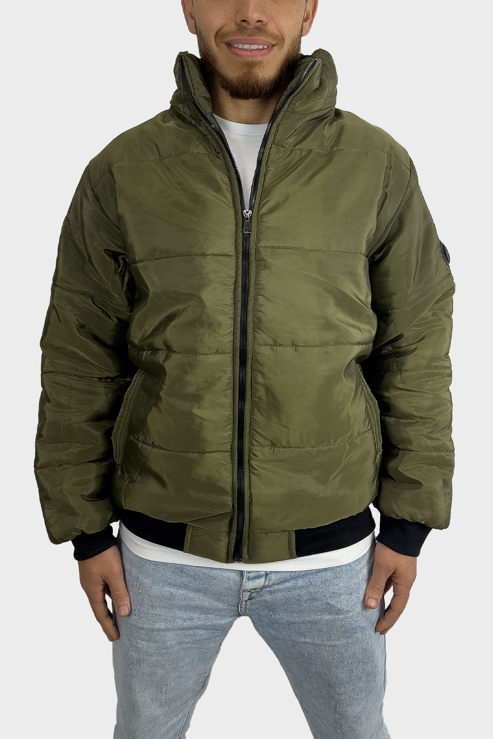 Olive Waterproof Puffer Men Jacket