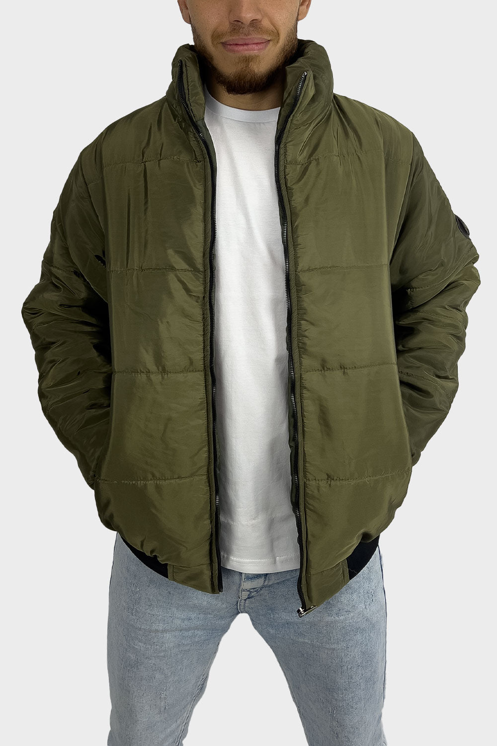 Olive Waterproof Puffer Men Jacket
