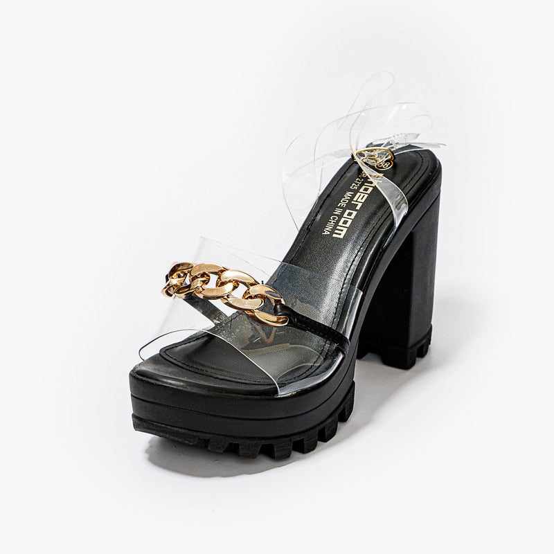Upper Chain Clear Sandals