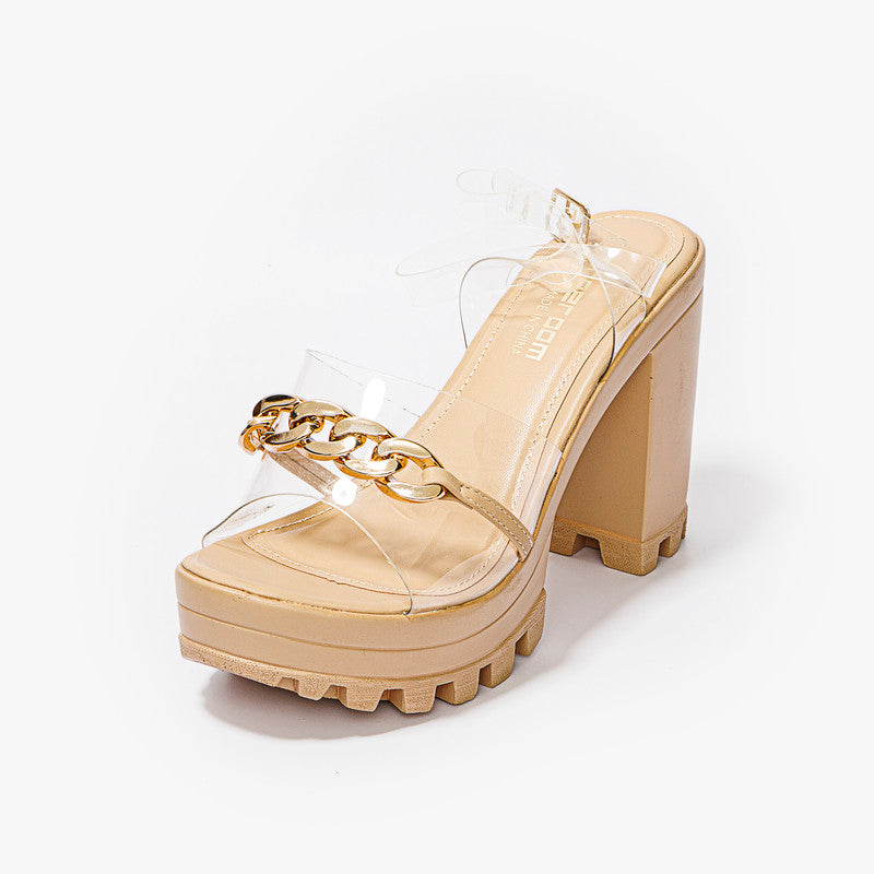 Upper Chain Clear Sandals