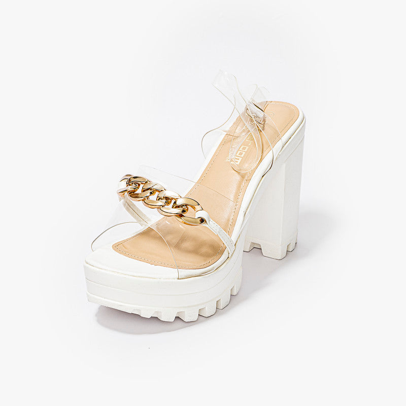 Upper Chain Clear Sandals