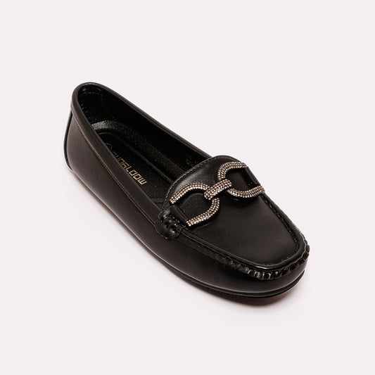 حذاء موكاسين مسطح مزين بالكريستال