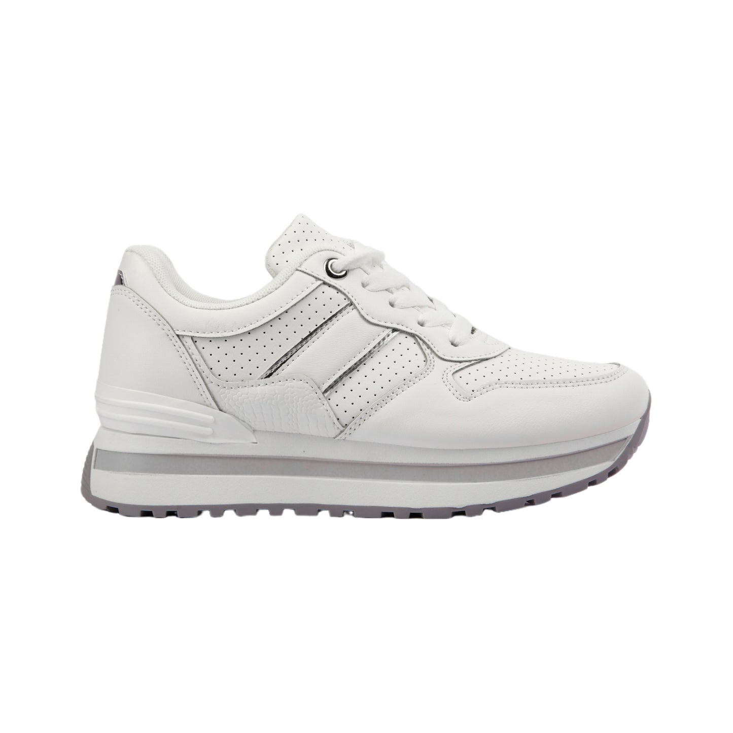 Sleek Perforated Leather Sneakers