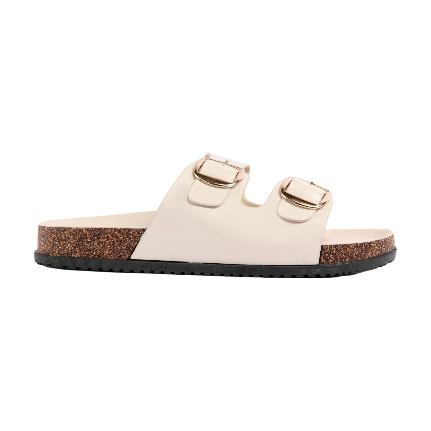 Solid Double Buckle Slipper