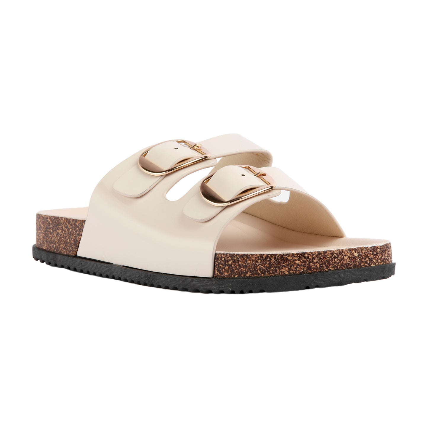Solid Double Buckle Slipper