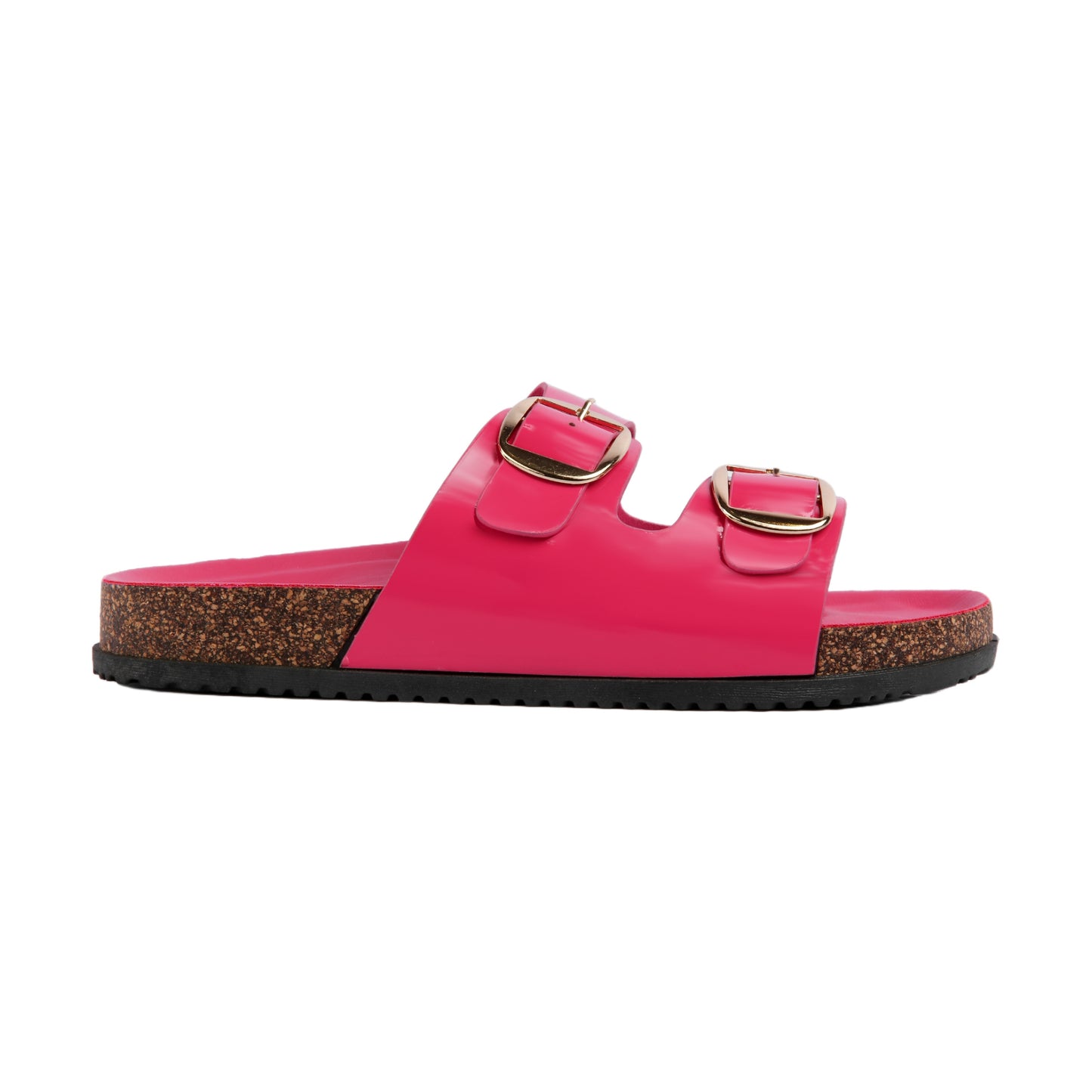 Solid Double Buckle Slipper