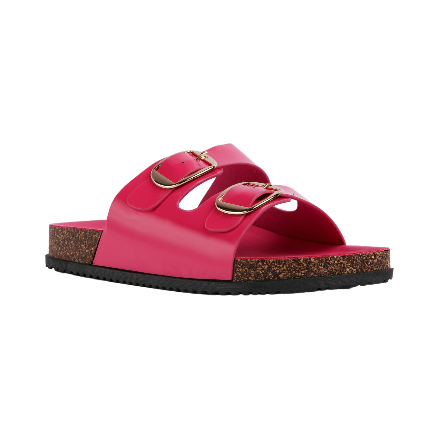 Solid Double Buckle Slipper