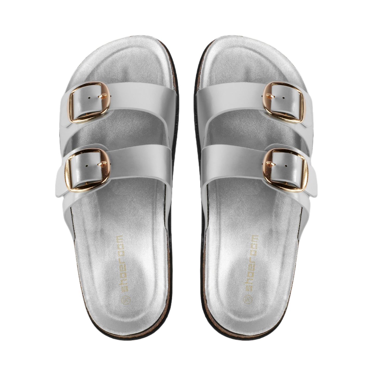 Solid Double Buckle Slipper