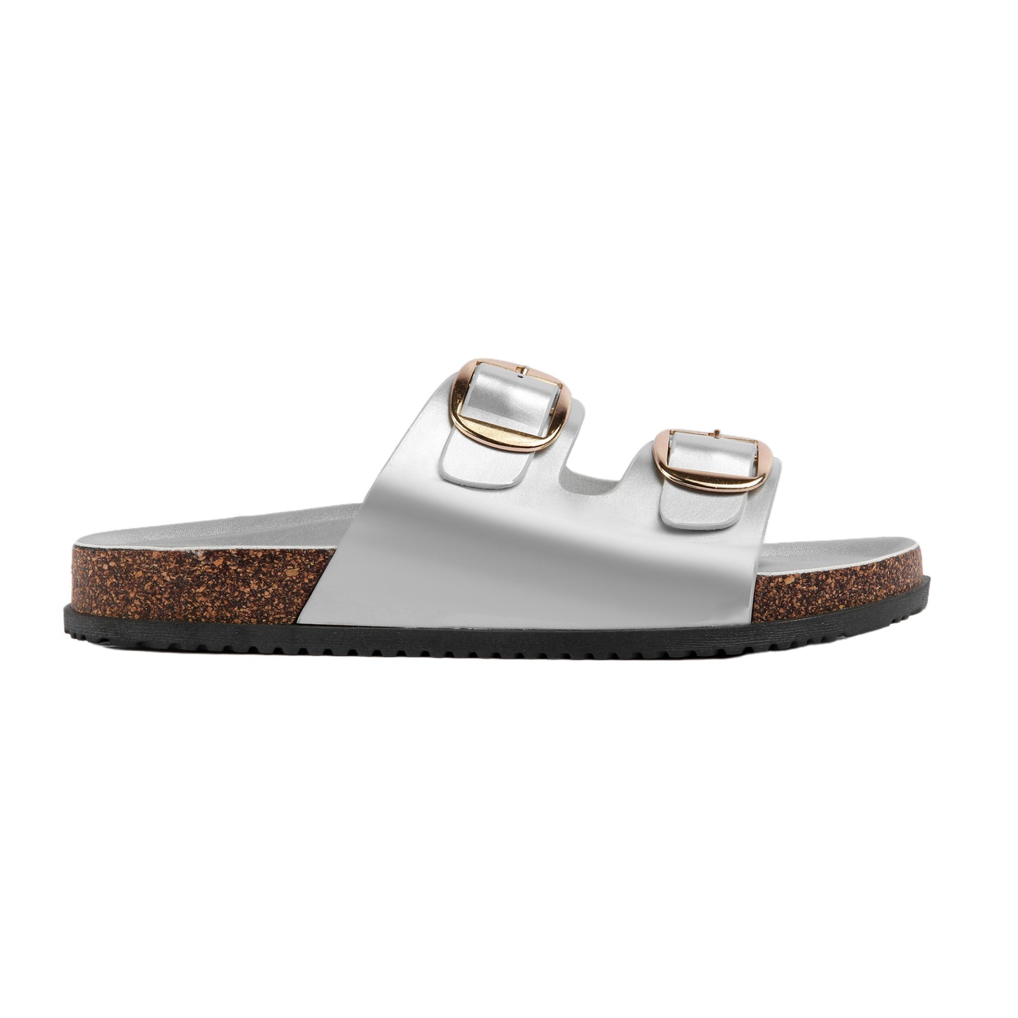 Solid Double Buckle Slipper