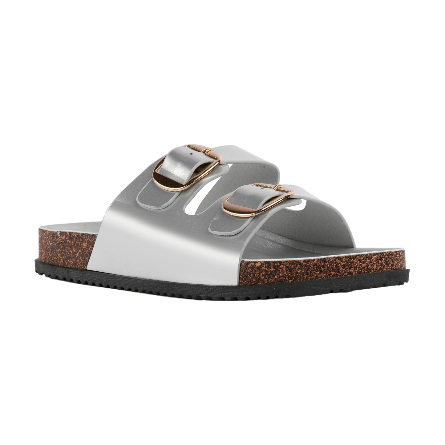 Solid Double Buckle Slipper