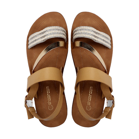 Strass Strap Flat Sandal