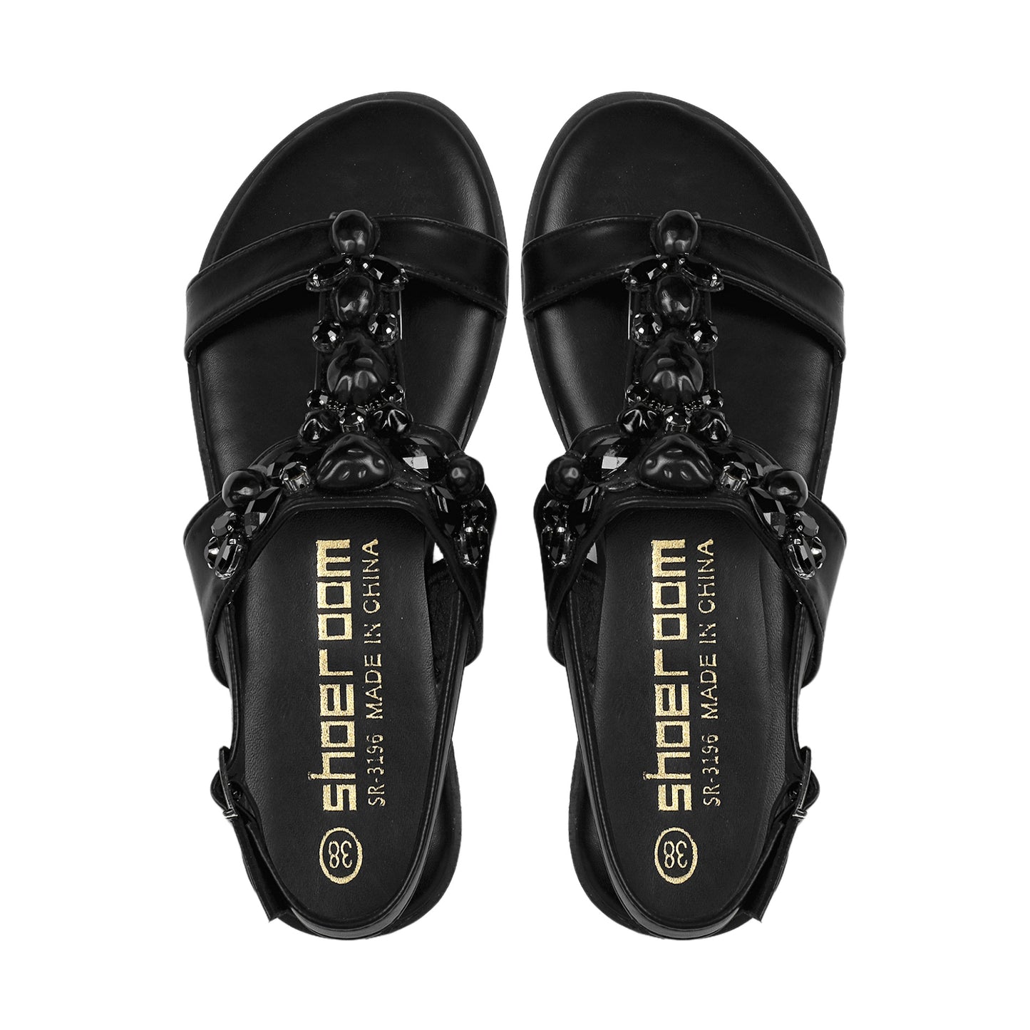 Chic Shiny Strass Flat Sandal