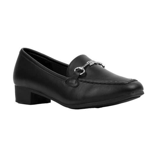 Low Heel Loafer with Silver Detail