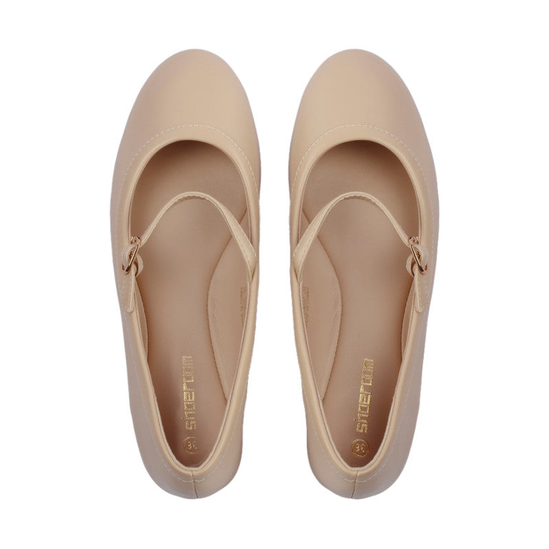 Ankle Thin Buckle Plain Ballerina