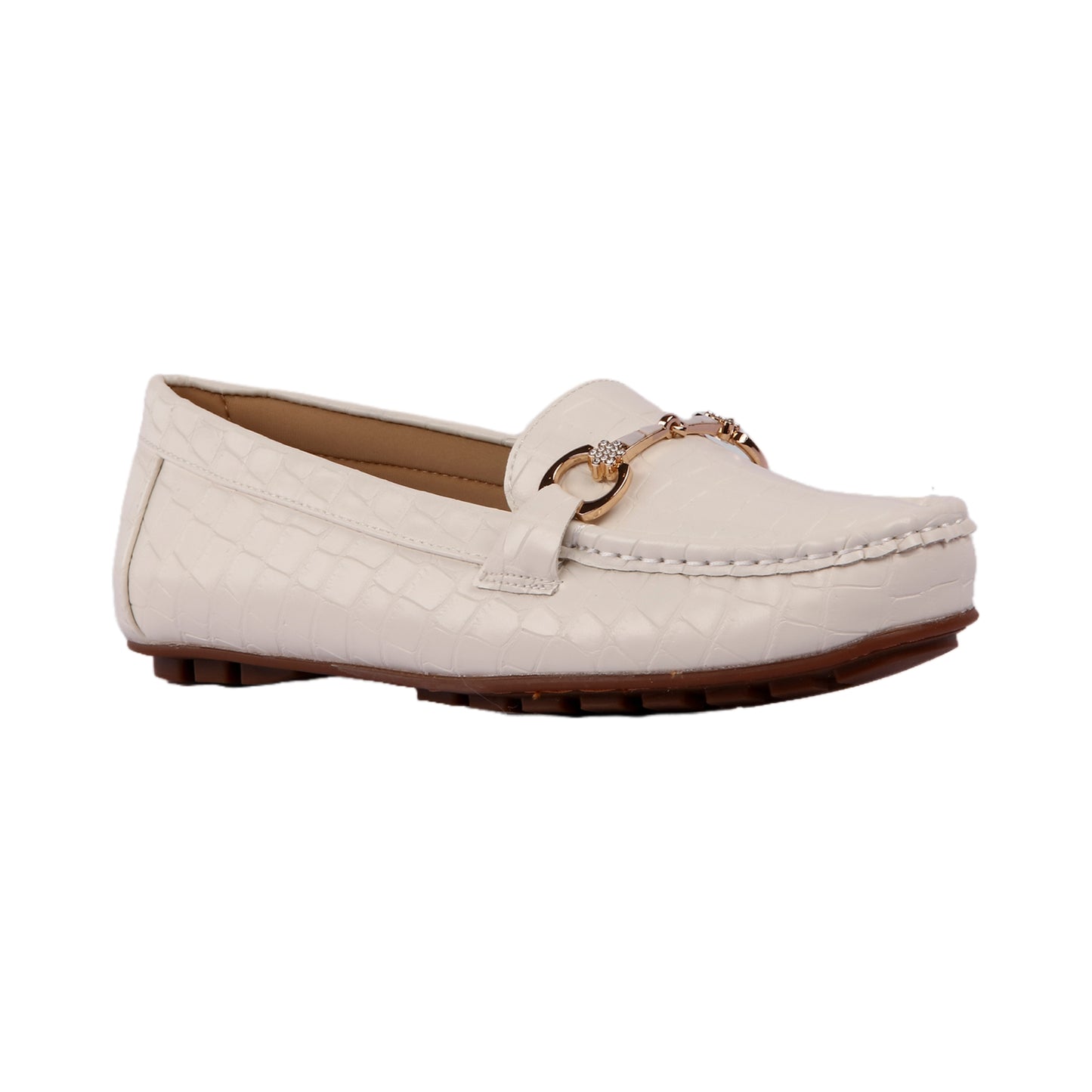 Flocked Leather Flat Loafer