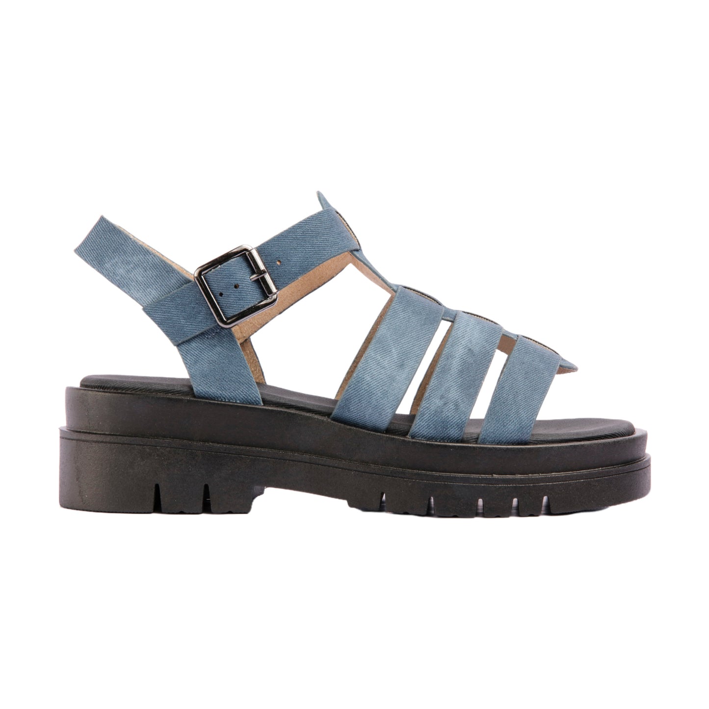 صندل بكعب مسطح مع مشبك