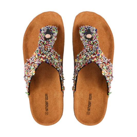 Colorful Beads Flat Slipper