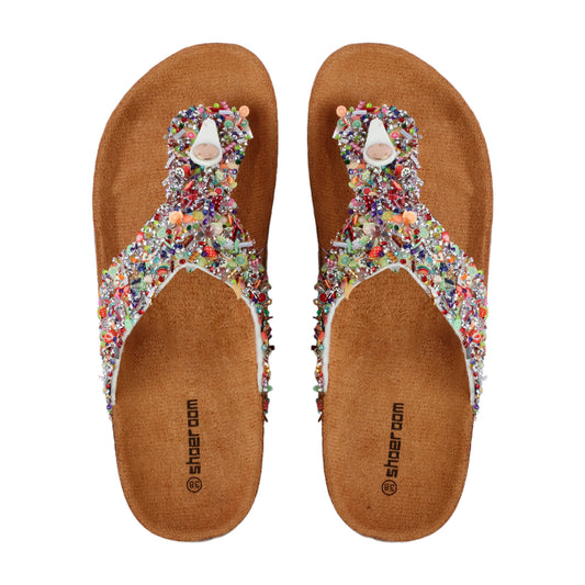 Colorful Beads Flat Slipper