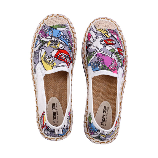 Printed Flat Espadrille Shoes