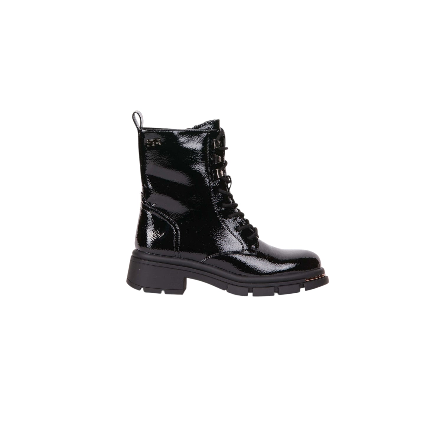 Patent Leather Combat Half Boot