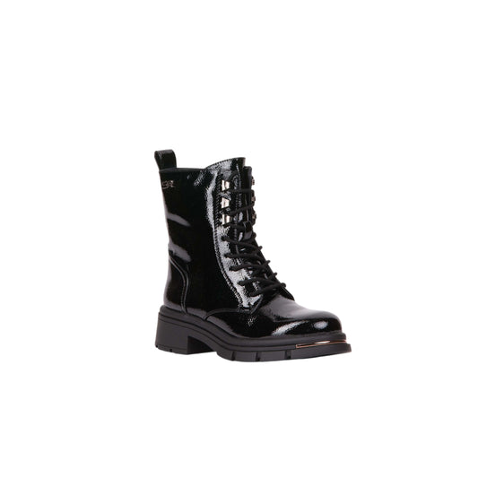 Patent Leather Combat Half Boot