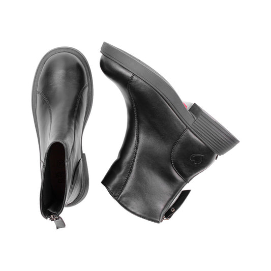 حذاء نصف بوت جلدي بسحاب خلفي