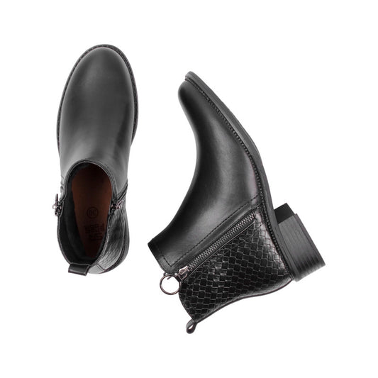 حذاء نصف بوت جلدي بسحاب من الجانبين