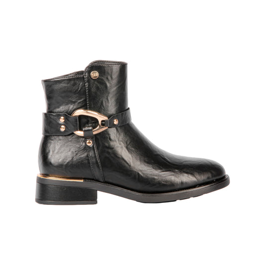 Golden Side Buckle Half Boot - 3 CM