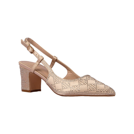 حذاء سهرة بسيط بكعب عالٍ من الستراس