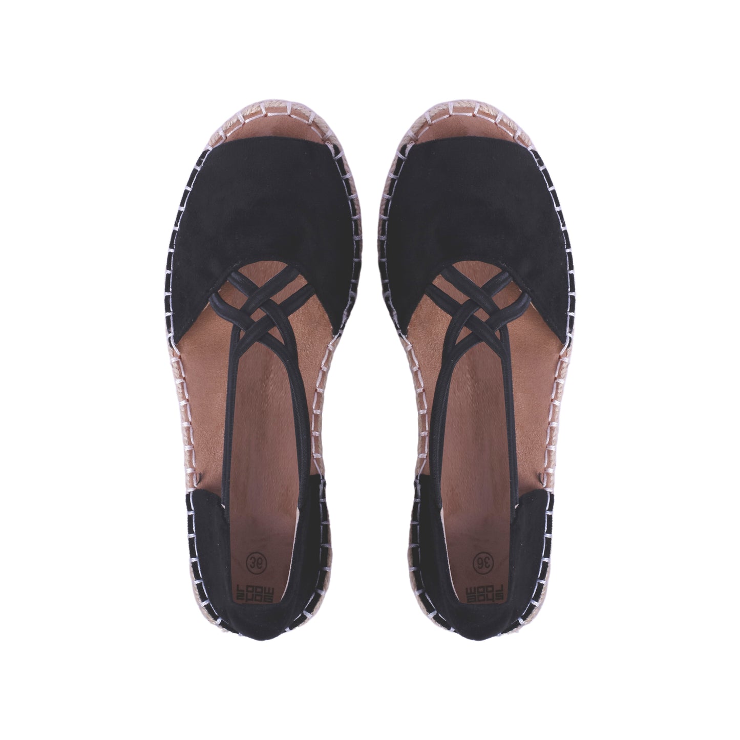 Wedge Suede Sandal with Cross Elastic