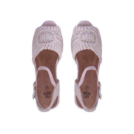 Burlap Wedge Heel Sandal