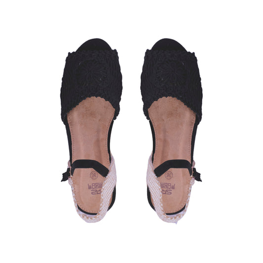 Burlap Wedge Heel Sandal